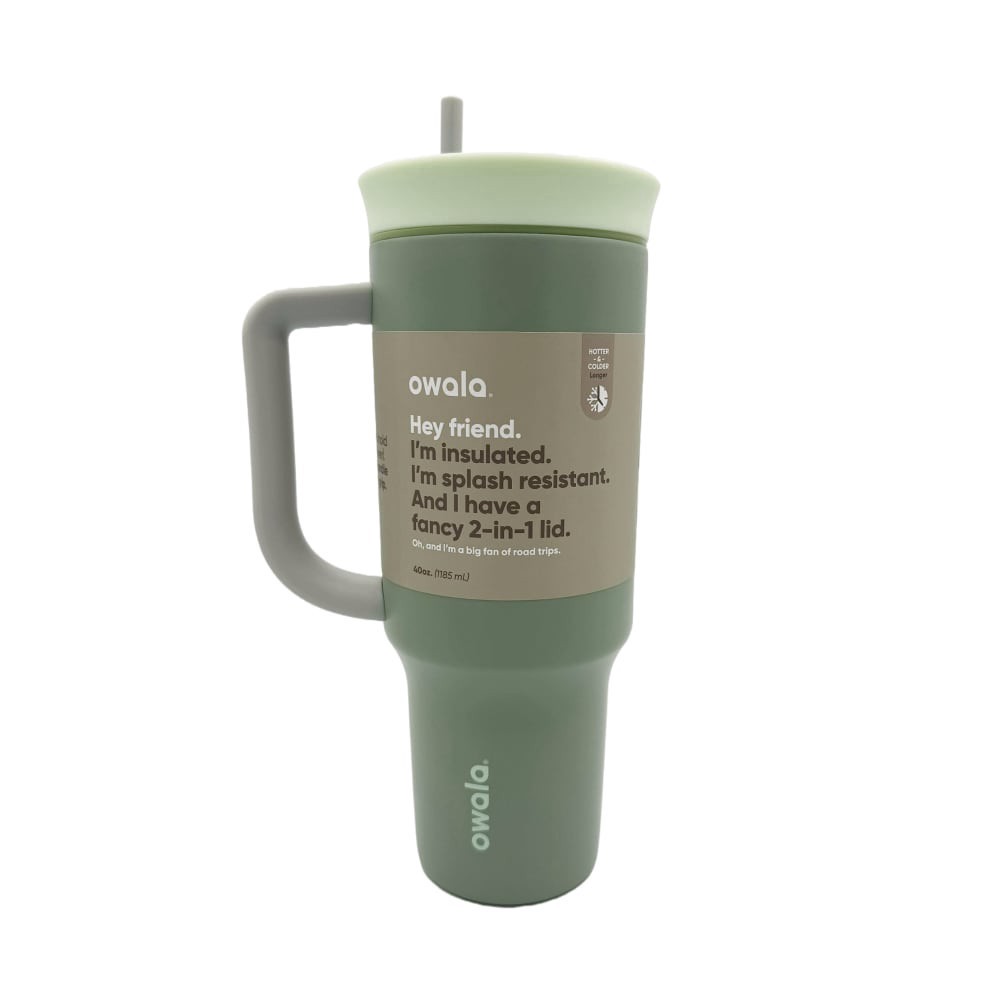 slide 1 of 1, Owala 40 Oz Travel Tumbler Ss Sagebrush, 40 oz