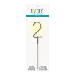 Unique Industries Number 2 Sparkler Flame Cake Candle