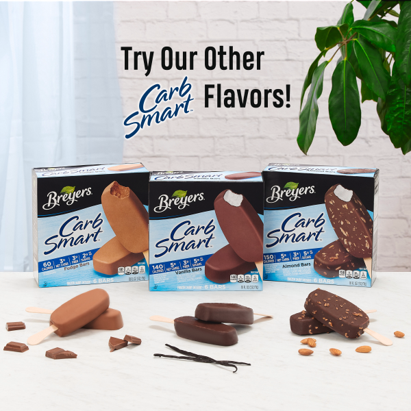 slide 12 of 29, Breyers CarbSmart™ Frozen Dairy Dessert Caramel Swirl Bars, 6 pc, 6 ct