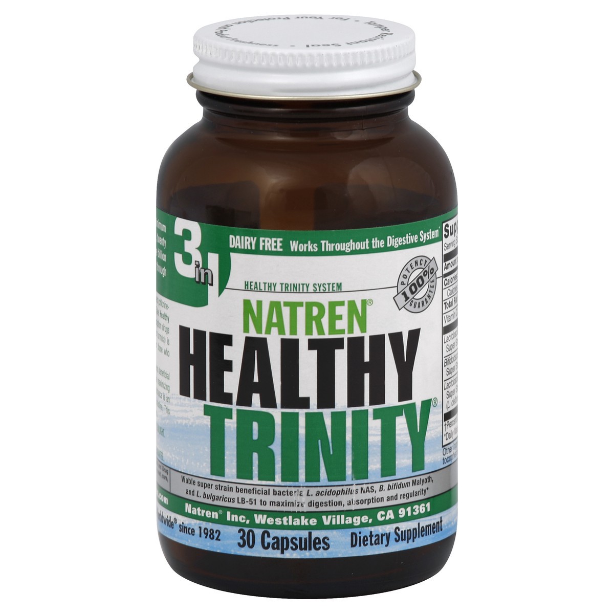 slide 3 of 3, Natren Healthy Trinity Probiotic Capsules, 30 ct