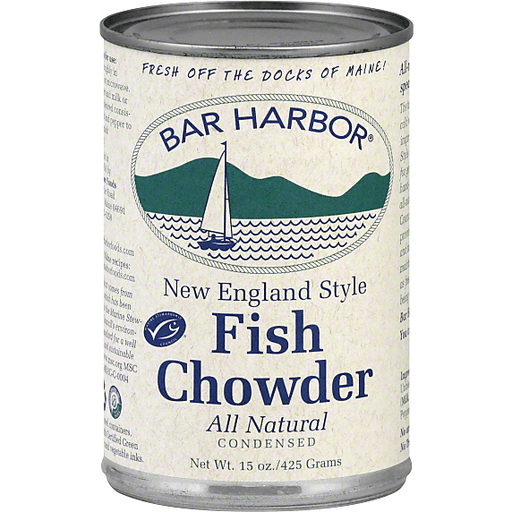 slide 1 of 2, Bar Harbor Condensed Soup, New England Style Fish Chowder, 15 oz