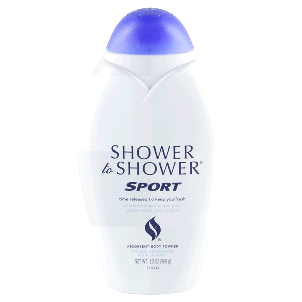 slide 1 of 2, Shower to Shower Sport Powder, 13 oz