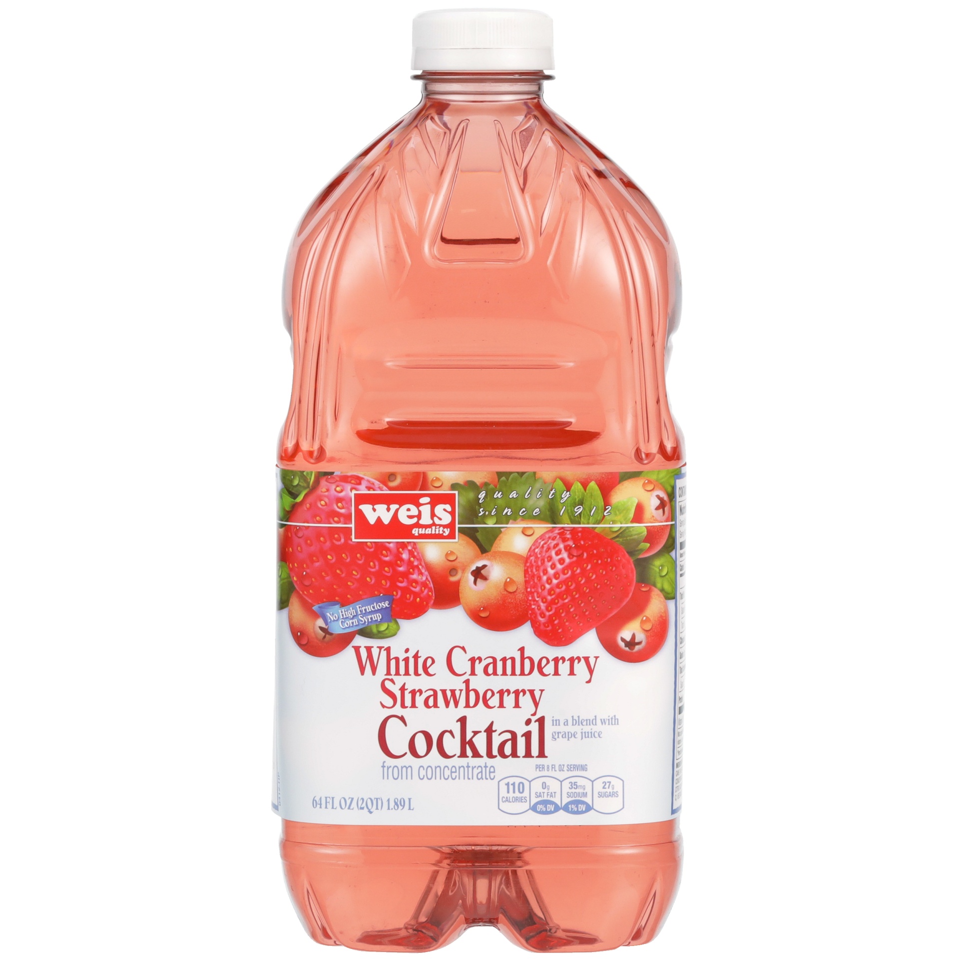 slide 1 of 6, Weis Quality White Cranberry Strawberry Cocktail From Concentrate, 64 fl oz