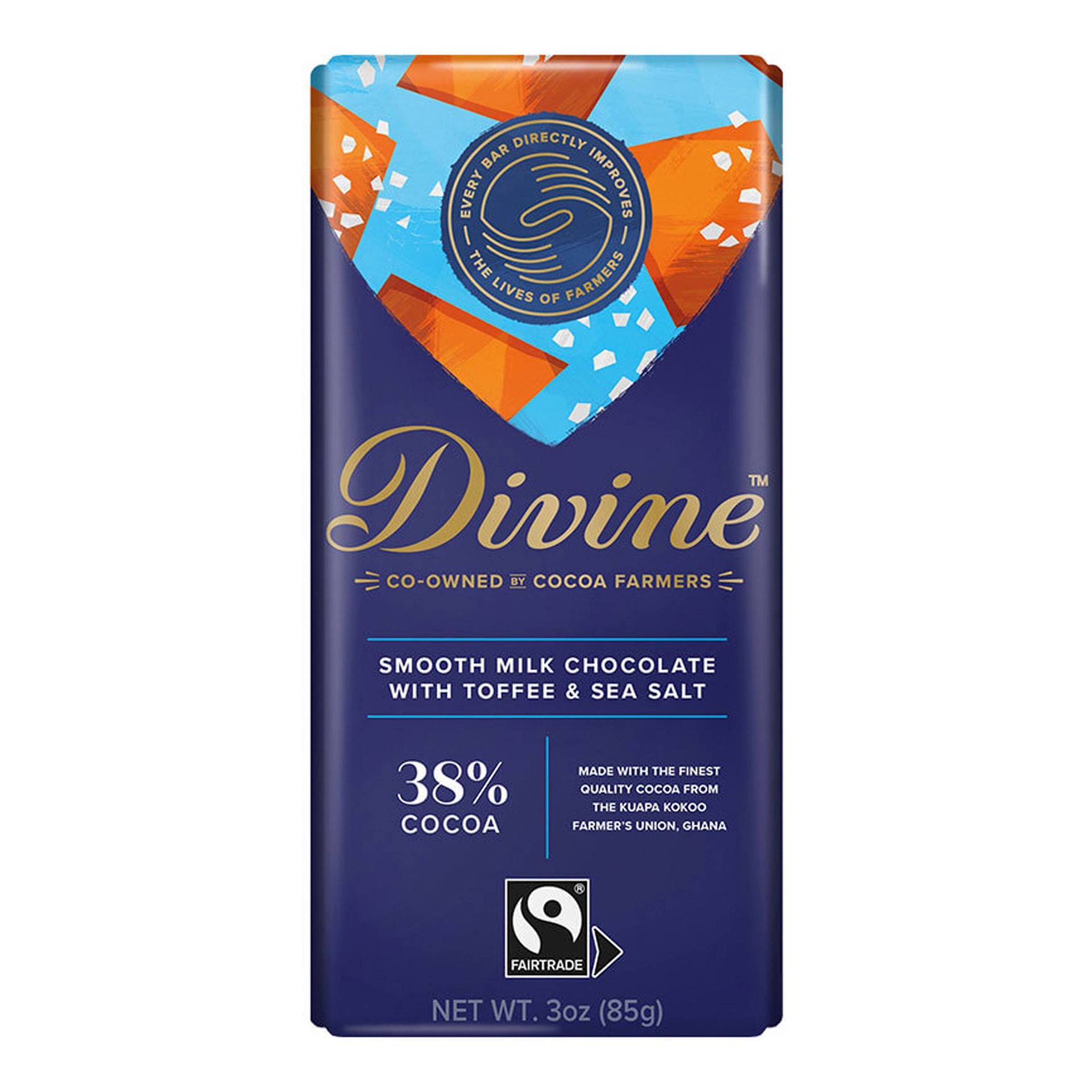 slide 1 of 1, Divine Chocolate Divine Milk Chocolate and Toffee Sea Salt - 3oz, 3 oz