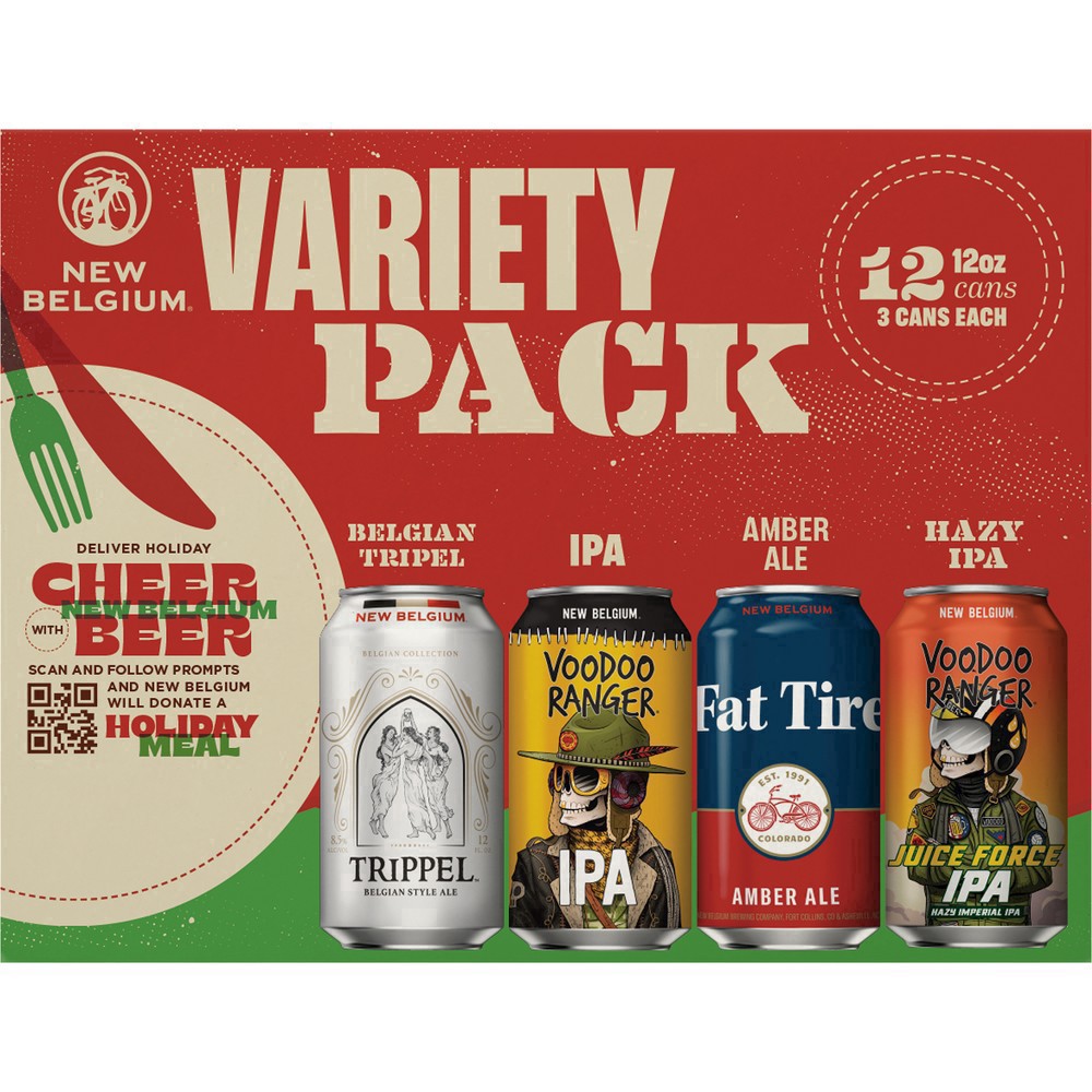 slide 3 of 21, New Belgium Variety Pack Can Beer, 12 Pack, 12 fl oz Cans, 12 ct; 12 oz