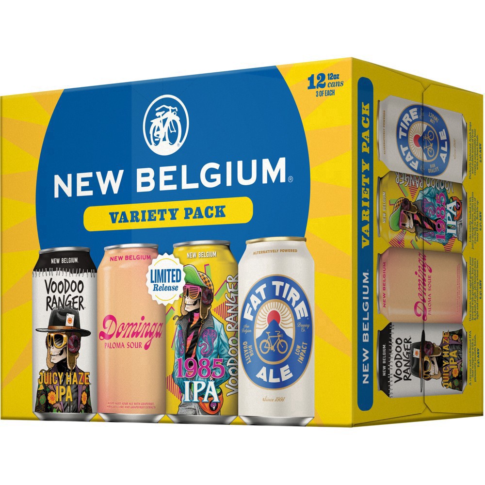 slide 2 of 21, New Belgium Variety Pack Can Beer, 12 Pack, 12 fl oz Cans, 12 ct; 12 oz