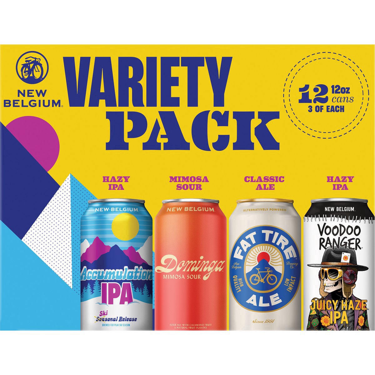 slide 20 of 21, New Belgium Variety Pack Can Beer, 12 Pack, 12 fl oz Cans, 12 ct; 12 oz