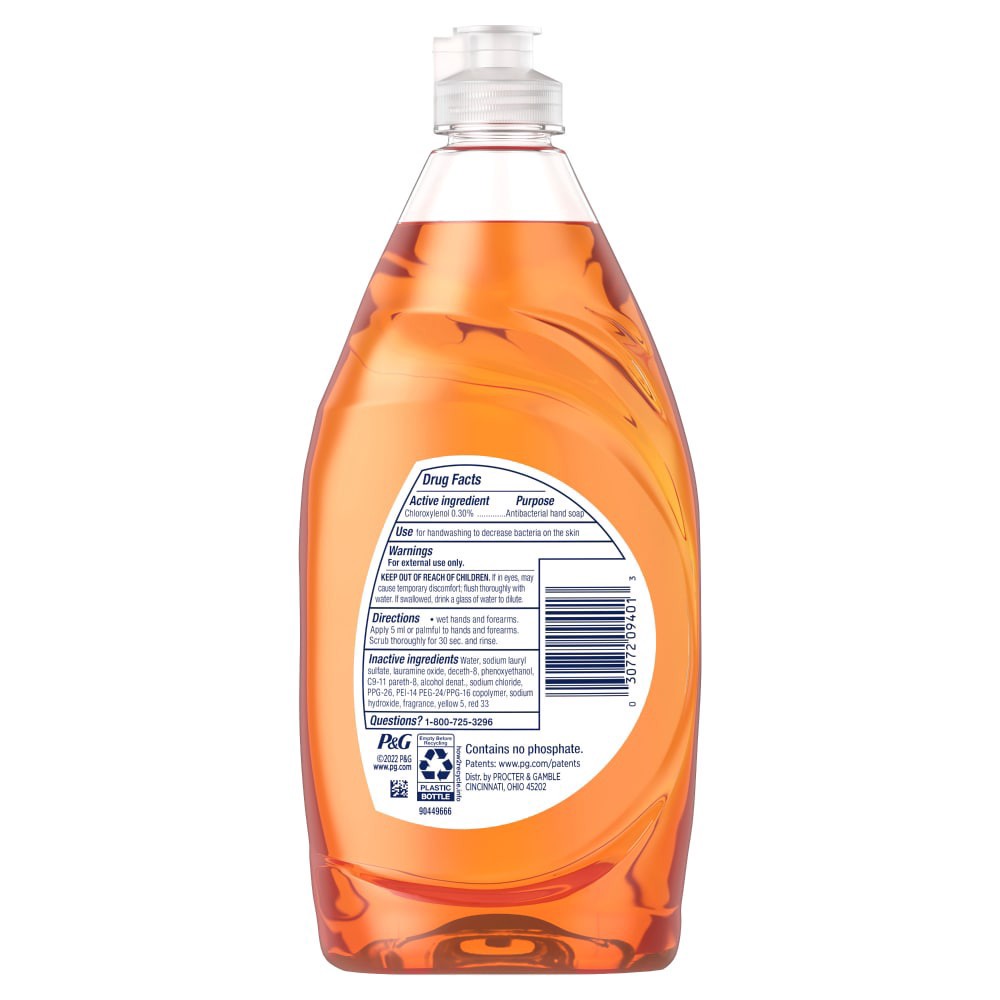 slide 3 of 3, Dawn Ultra Antibacterial Dishwashing Liquid Dish Soap, Orange Scent, 18 fl oz