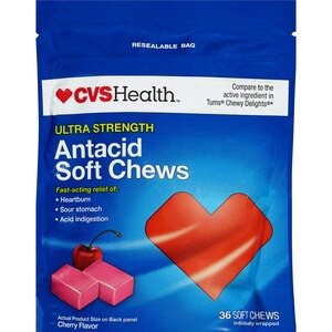 slide 1 of 1, CVS Health Ultra Strength Antacid Soft Chews, Cherry, 36 Ct, 1 ct