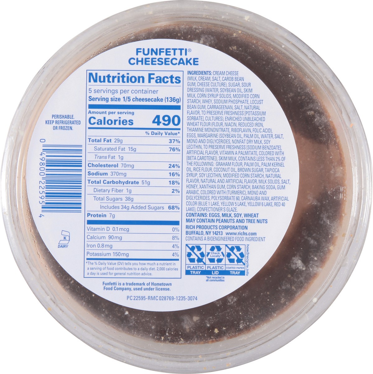 slide 9 of 14, Funfetti Cheesecake 24 oz, 24 oz