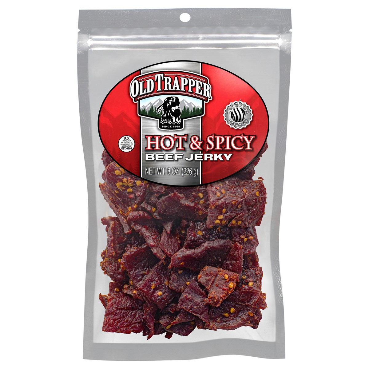 slide 1 of 9, Old Trapper Hot & Spicy Beef Jerky - 10 oz, 10 oz