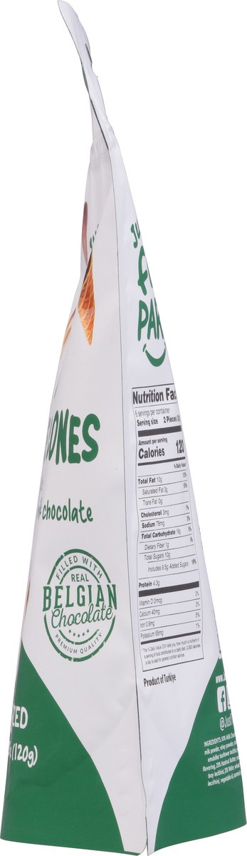 slide 7 of 9, Just The Fun Part Waffle Cones, Hazelnut Cream & Milk Chocolate, Bite-Sized, 4.23 oz