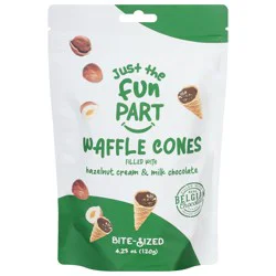 Just The Fun Part Waffle Cones, Hazelnut Cream & Milk Chocolate, Bite-Sized
