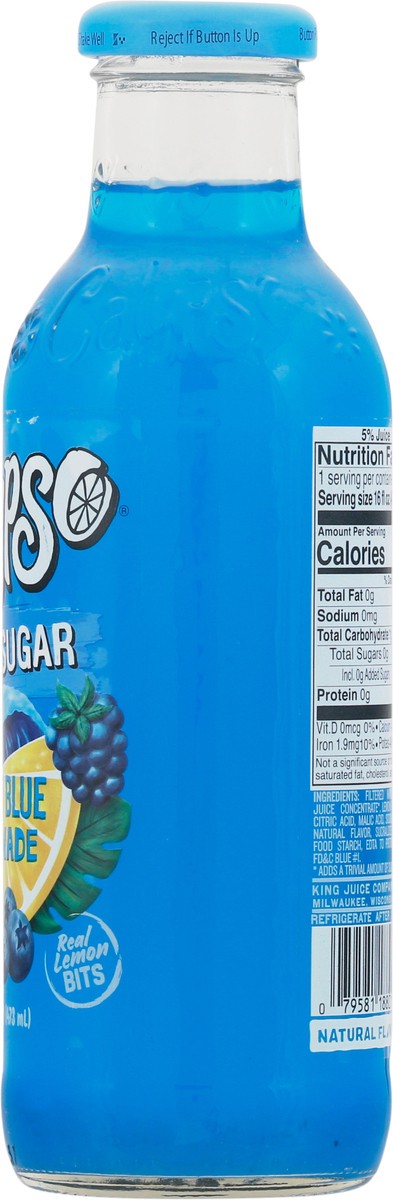 slide 8 of 9, Calypso Zero Sugar Ocean Blue Lemonade, 16 fl oz