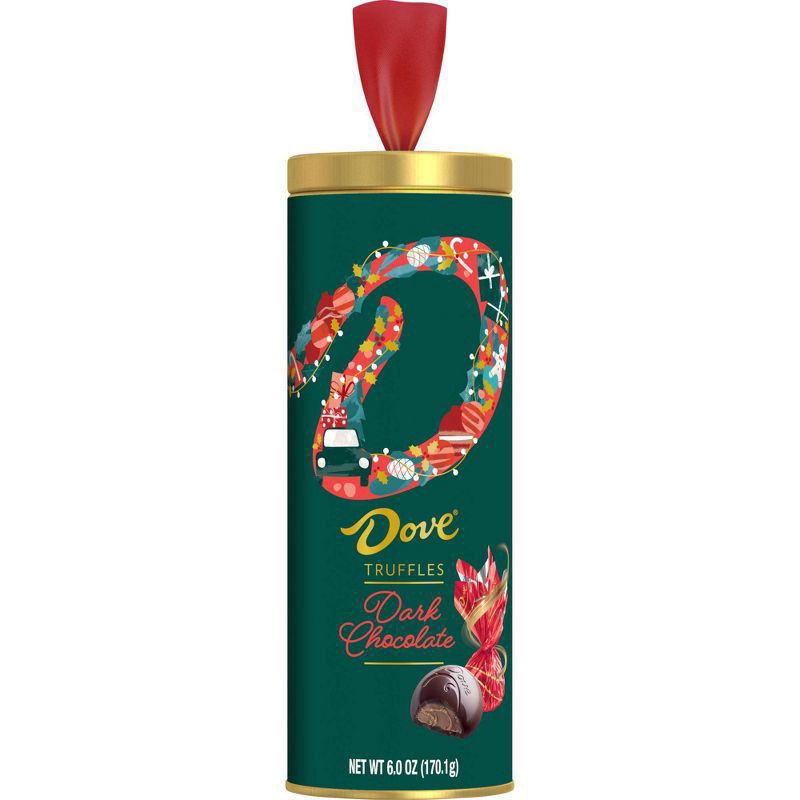 slide 1 of 7, Christmas Dove Truffle Tube Dark Chocolate Candy (Where Available), 6 oz