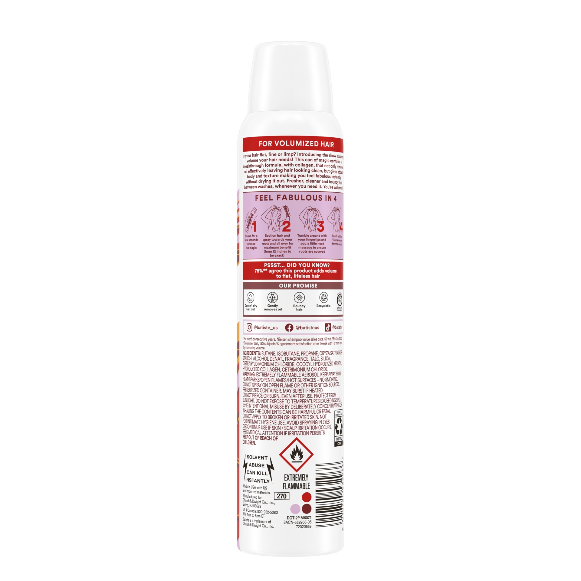 slide 5 of 5, Batiste Dry Shampoo, Volumizing, 4.23 Oz, 4.23 oz