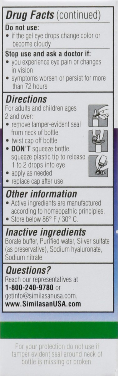 slide 9 of 9, Similasan Dry Eye Nighttime Gel 0.33 fl oz, 0.33 oz
