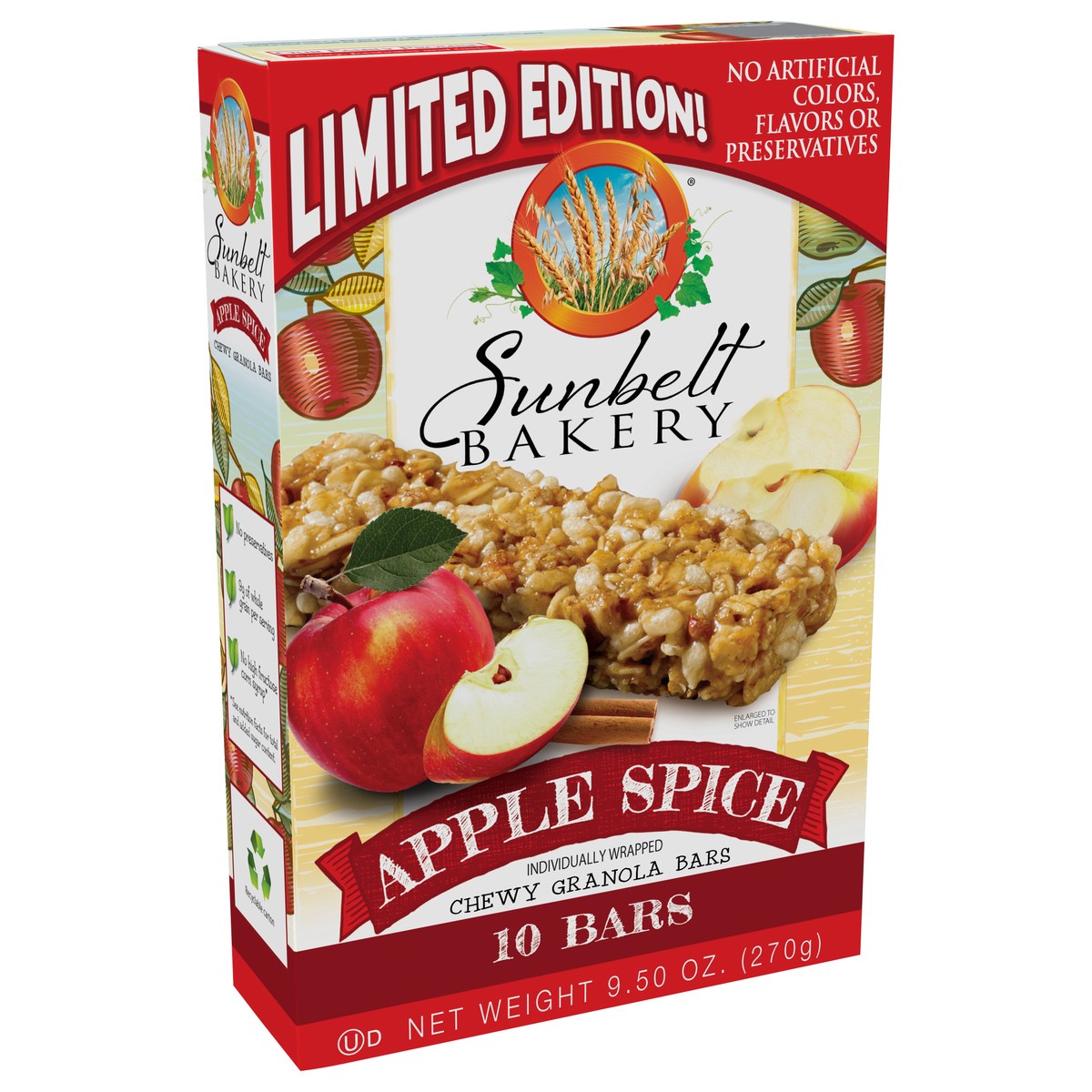 slide 2 of 9, Sunbelt Bakery Chewy Apple Spice Granola Bars 10 10 ea Box, 10 ct