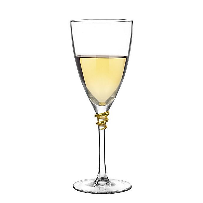 slide 1 of 3, Qualia Helix Gold Wine Glasses, 4 ct