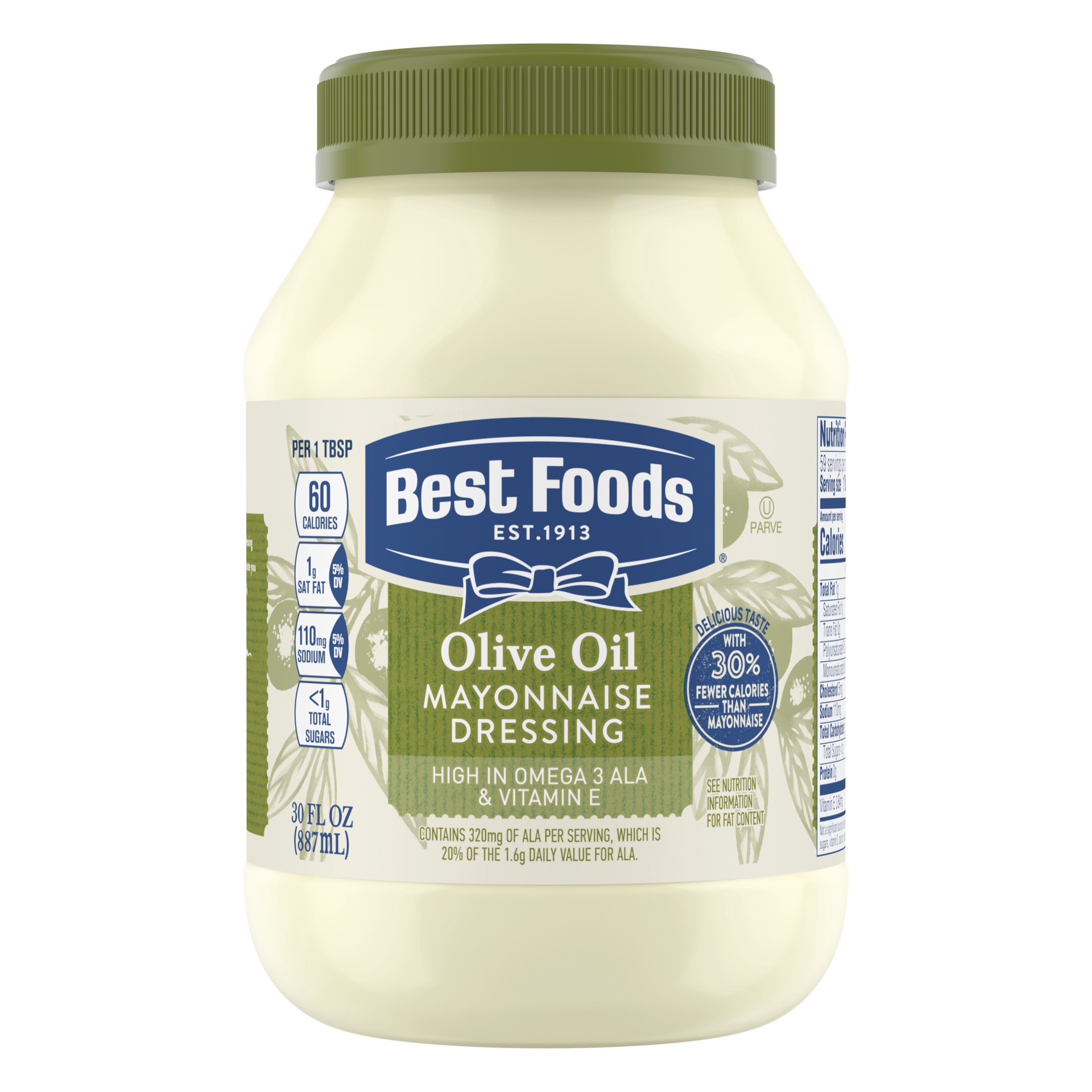 slide 1 of 4, Best Foods Mayonnaise Dressing with Olive Oil, 30 oz, 30 oz