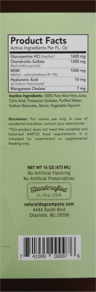 slide 2 of 14, Natural Dog Company Extra Strength Joint Support Glucosamine 16 oz, 1 ct