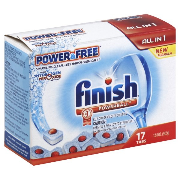 slide 1 of 1, Reckitt Benckiser Finish Powerball Automatic Dishwasher Detergent, 17 ct