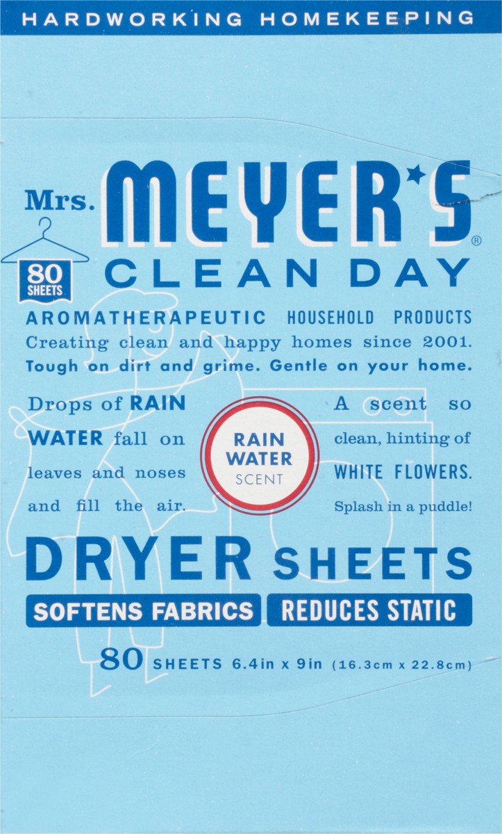 slide 4 of 11, Mrs. Meyer's Clean Day Rain Water Scent Dryer Sheets 80 ea, 80 ct