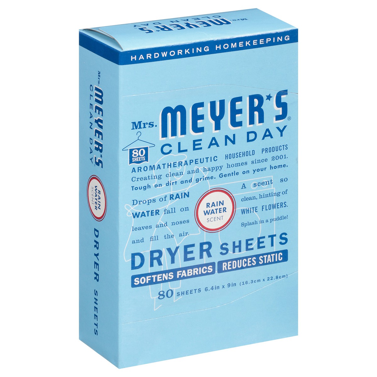 slide 5 of 11, Mrs. Meyer's Clean Day Rain Water Scent Dryer Sheets 80 ea, 80 ct