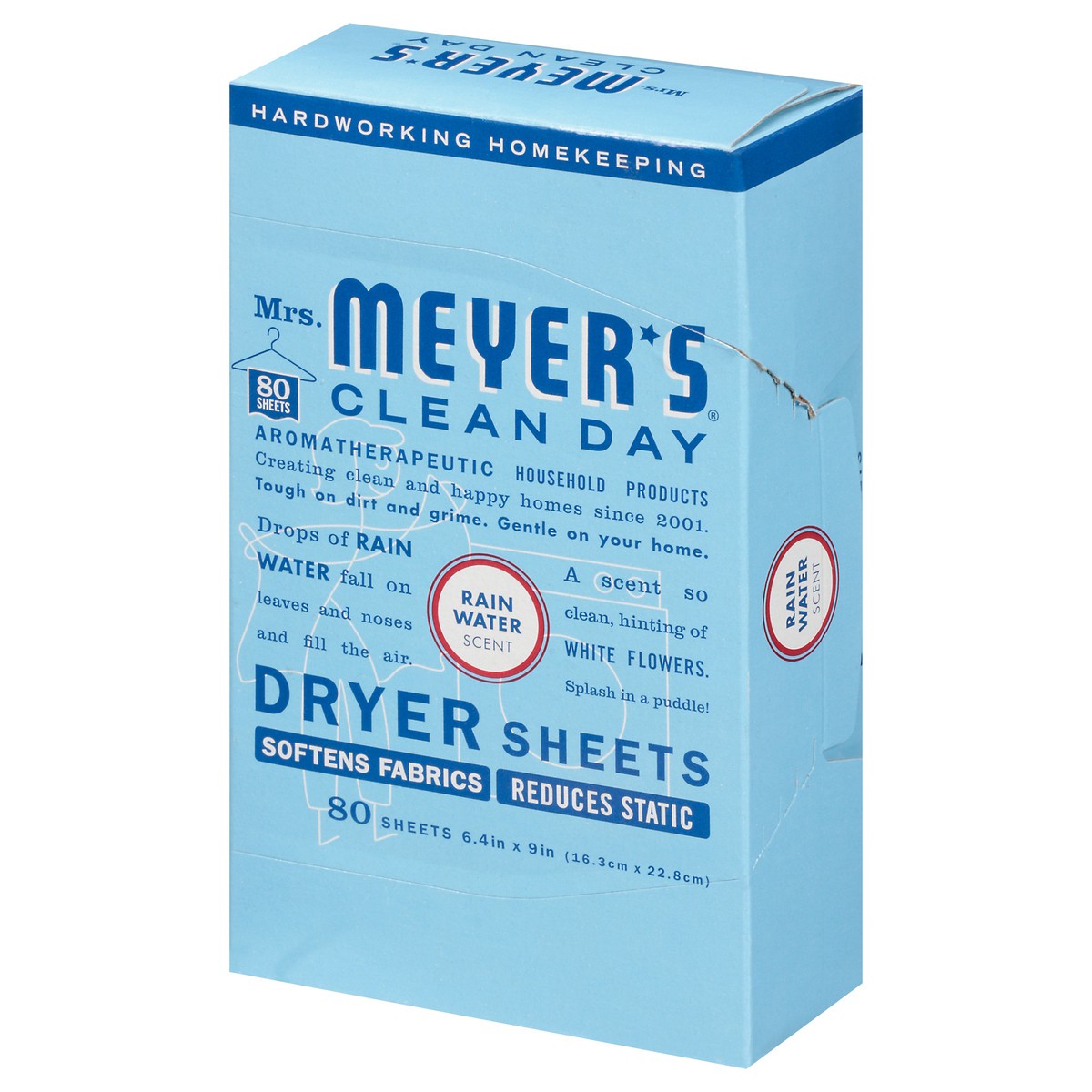 slide 10 of 11, Mrs. Meyer's Clean Day Rain Water Scent Dryer Sheets 80 ea, 80 ct