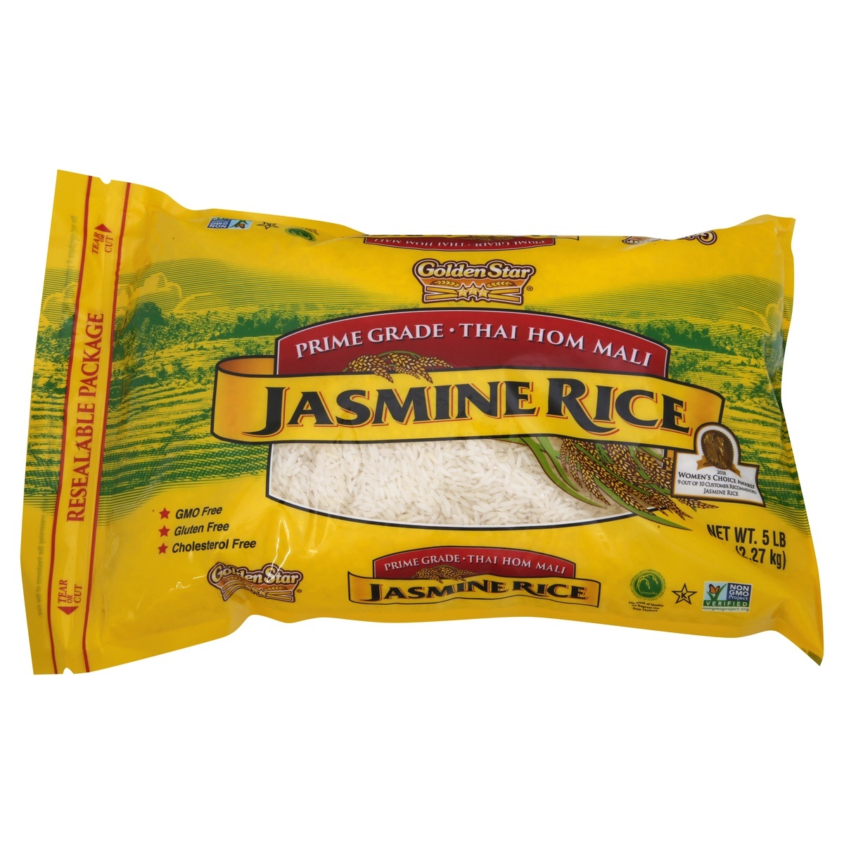 slide 1 of 1, Golden Star Rice Jasmine Prime Grade, 5 lb