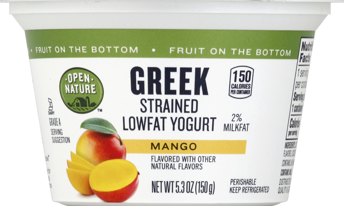 slide 3 of 3, Open Nature Greek Yogurt 2% Mango, 6 oz