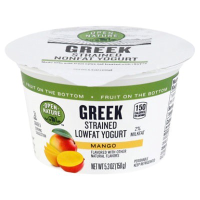 slide 1 of 3, Open Nature Greek Yogurt 2% Mango, 6 oz