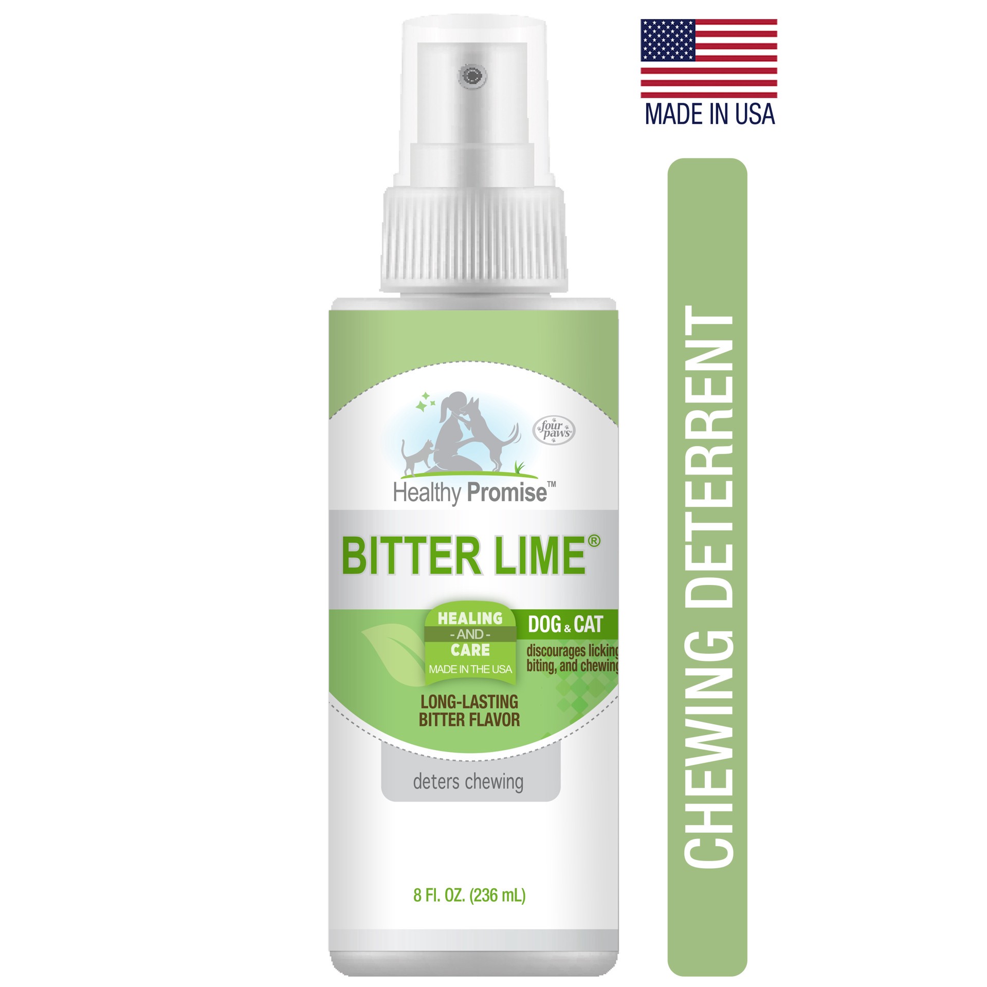 slide 4 of 10, Four Paws Healthy Promise Bitter Lime Anti Chew Spray for Dogs and Cats Bitter Lime Flavor 8 Ounces, 1 ct