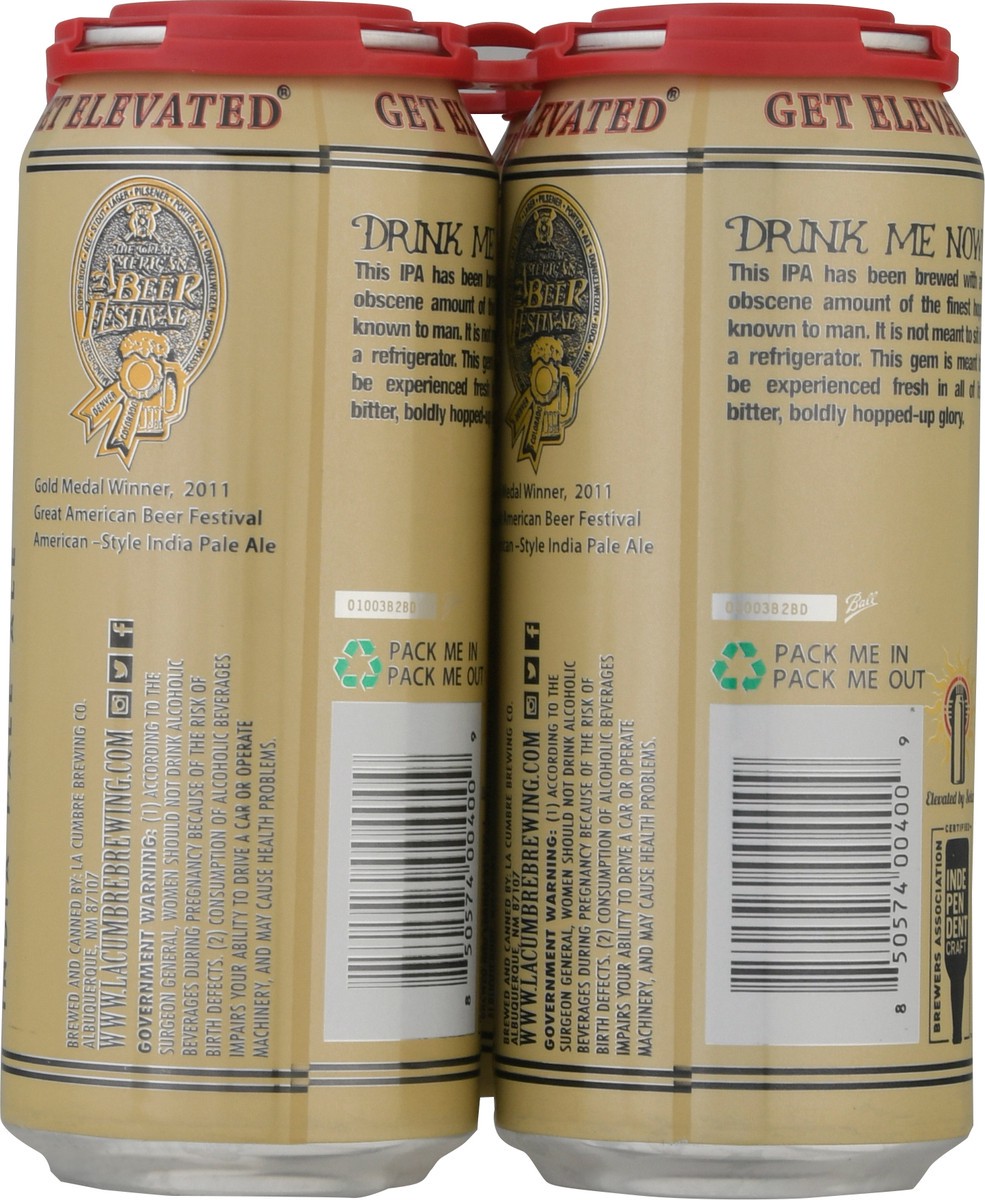 slide 5 of 9, La Cumbre Brewing Company Elevated IPA Beer 4 ea, 4 ct; 16 fl oz