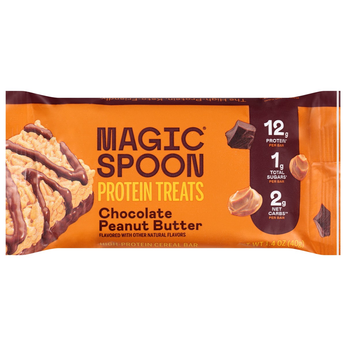 slide 2 of 4, Magic Spoon Treats Chocolate Peanut Butter Bar, 1.41 oz