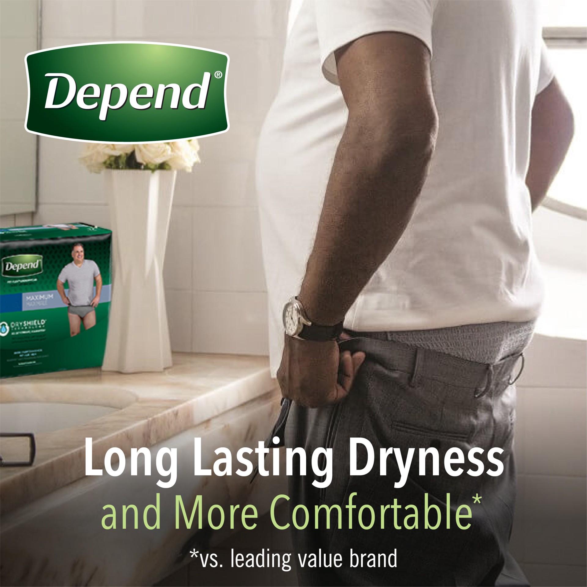 slide 3 of 5, Depend Fresh Protection Adult Incontinence Underwear for Men (Formerly Depend Fit-Flex), Disposable, Maximum, Extra-Large, Grey, 36 Count, 36 ct