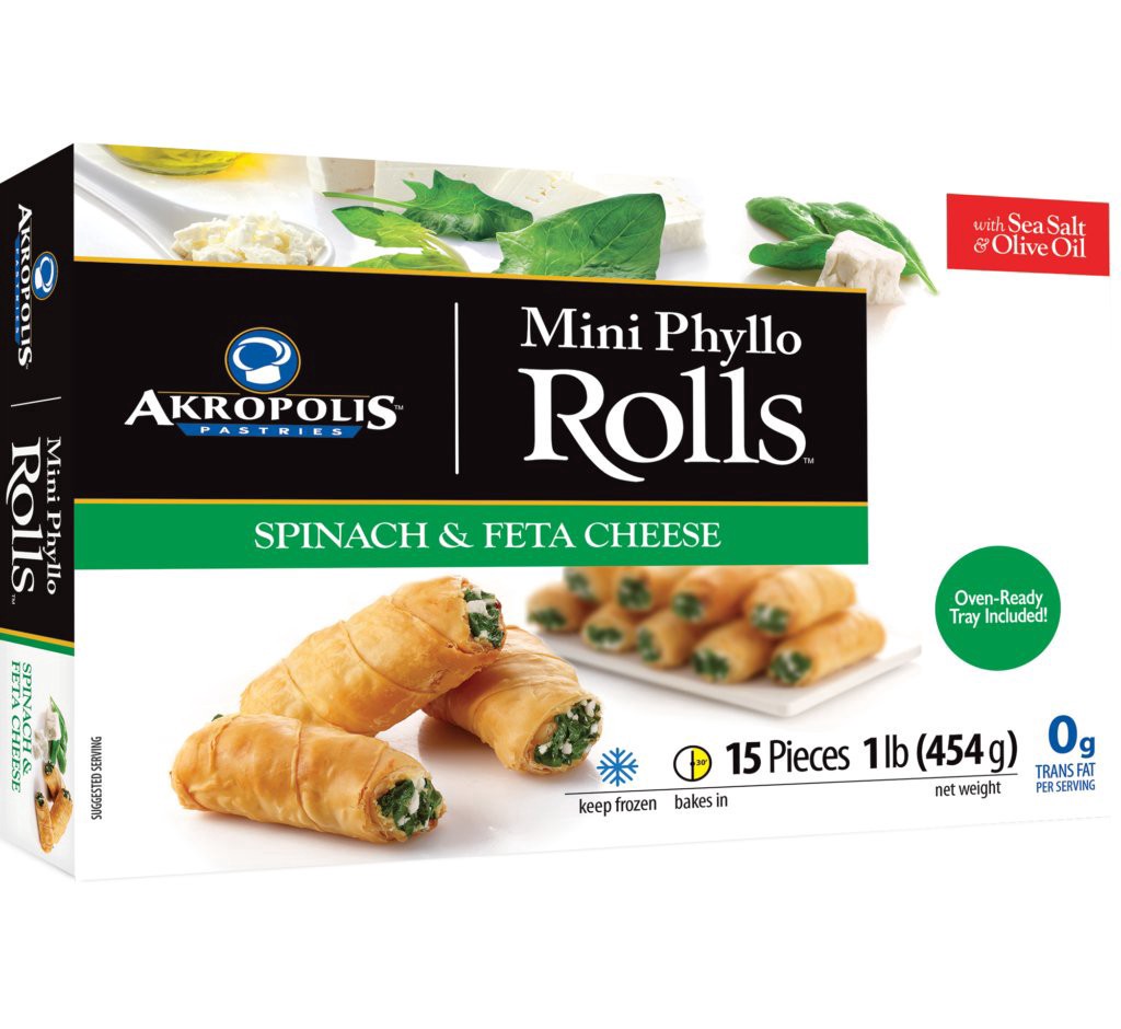 slide 1 of 1, Akropolis Mini Spinach Rolls, 1 lb