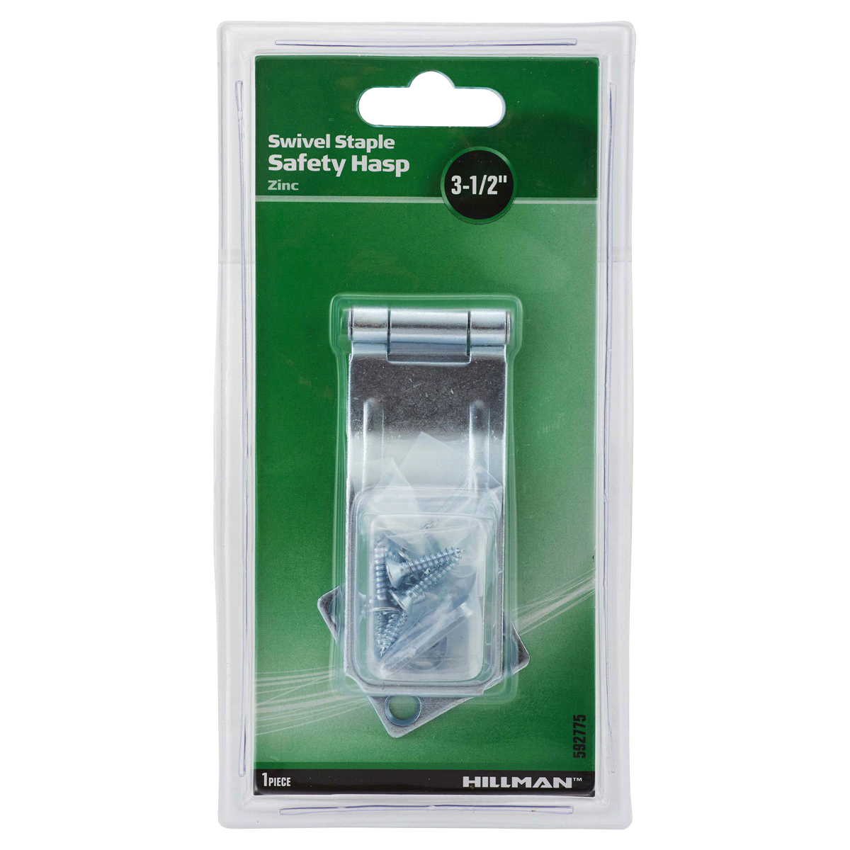 slide 1 of 1, Hillman Swivel Staple Safety Hasp, 3-1/2", 1 ct