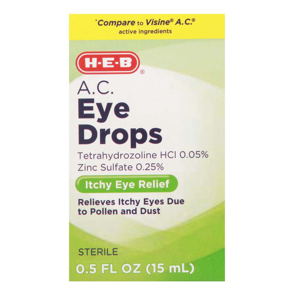 slide 1 of 1, H-E-B Eye Drops A C Seasonal Relief, 0.5 oz