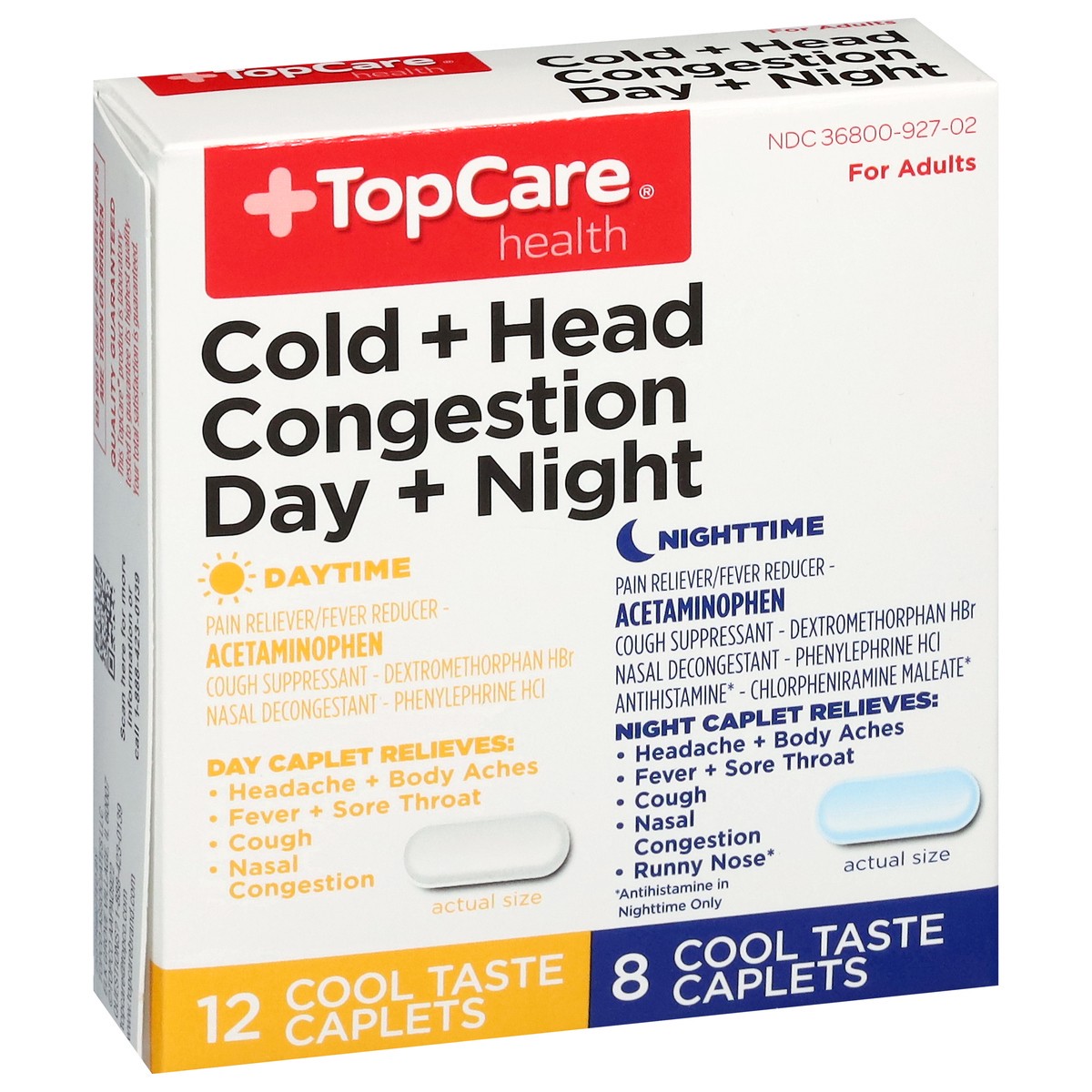 slide 9 of 15, TopCare Health Day + Night Cold + Head Congestion 20 Caplets, 20 ct