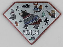 Michigan Fair Isle Foil Magnet