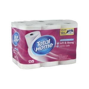 slide 1 of 1, Total Home By CVS Premium Bathroom Tissue, 2 Ply, 12 ct