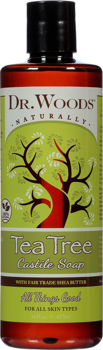 slide 4 of 9, Dr. Woods Tea Tree with Fair Trade Shea Butter Castile Soap 16 fl oz, 16 fl oz