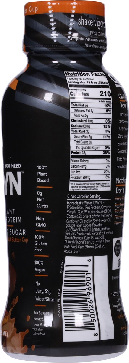 slide 4 of 9, OWYN Pro Elite No Nut Butter Cup Protein Shake 12 fl oz, 12 fl oz