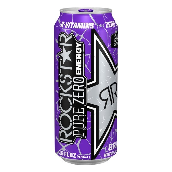 slide 1 of 1, Rockstar Pure Zero Grape Energy Drink, 16 fl oz