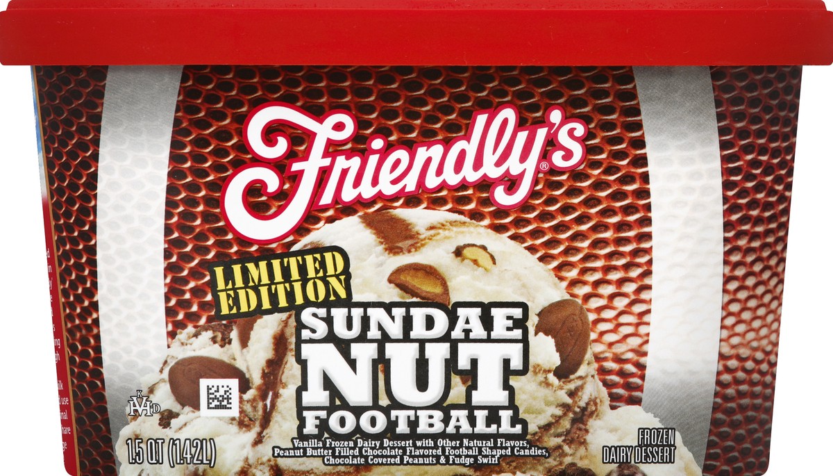 slide 2 of 4, Friendly's Limited Edition Sundae Nut Football Ice Cream, 48 fl oz