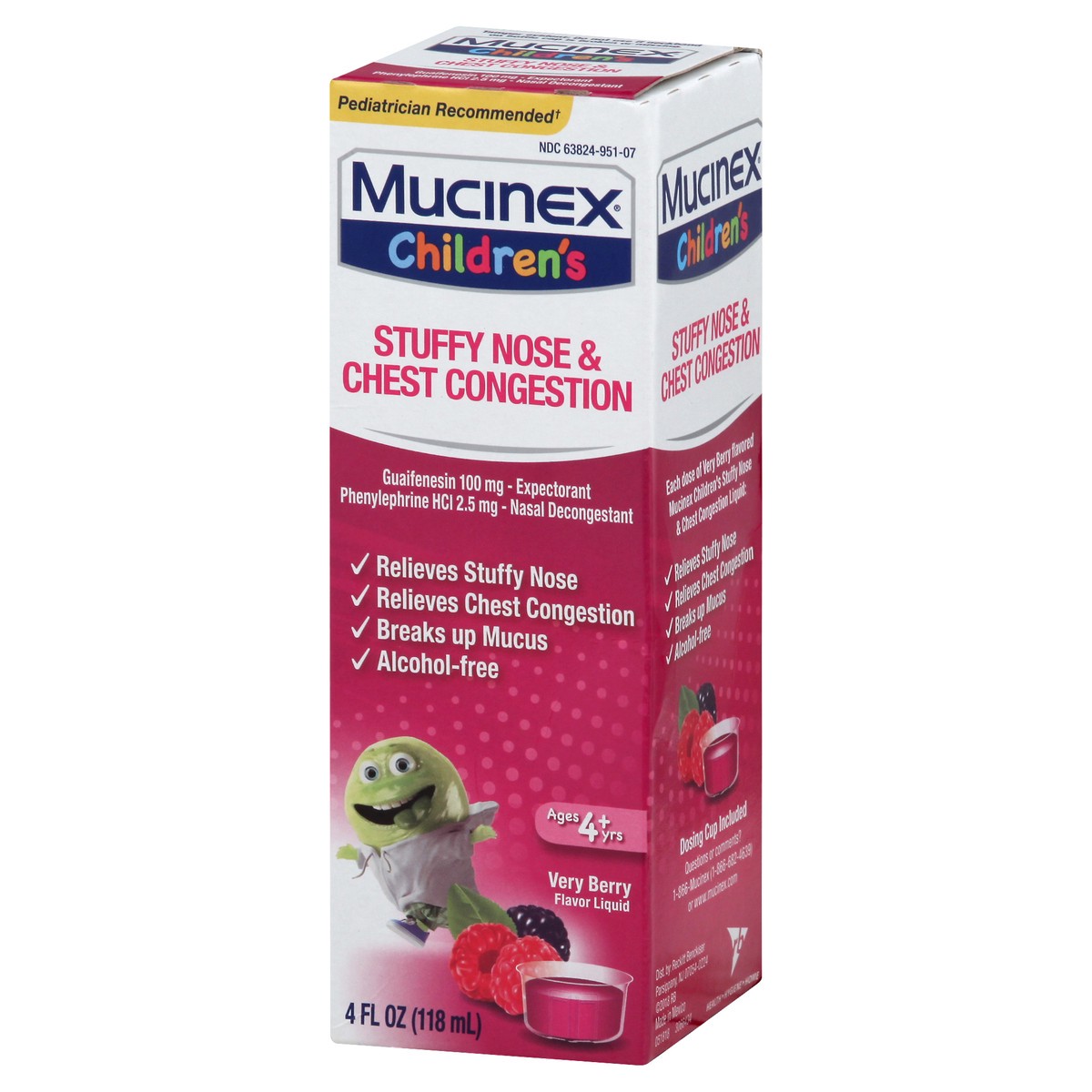 slide 6 of 9, Mucinex Children's Liquid - Stuffy Nose & Cold Mixed Berry 4 oz. (Packaging May Vary), 4 fl oz