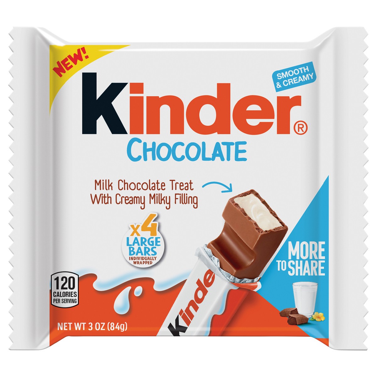 slide 7 of 12, Kinder Chocolate Milk Chocolate Bar With Creamy Milky Filling Easter Basket Stuffers, 4 ct
