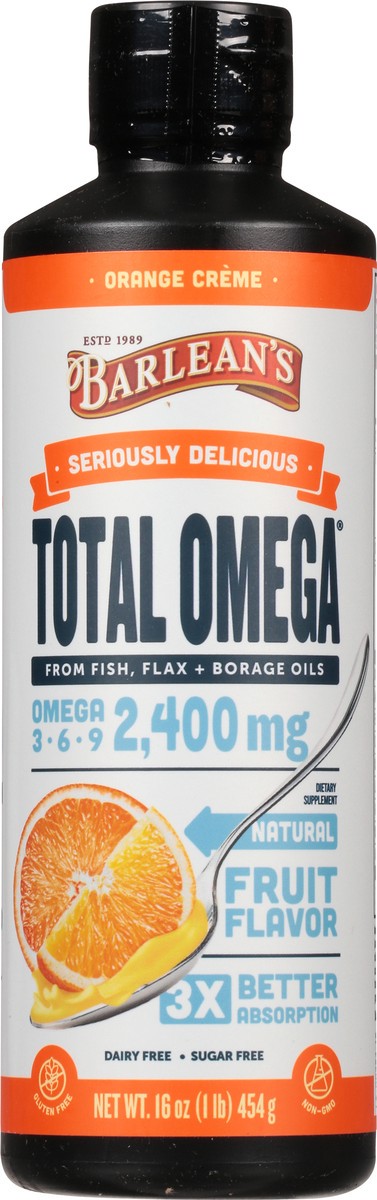 slide 3 of 13, Barlean's Total Omega Orange Crme Flavor, 16 oz