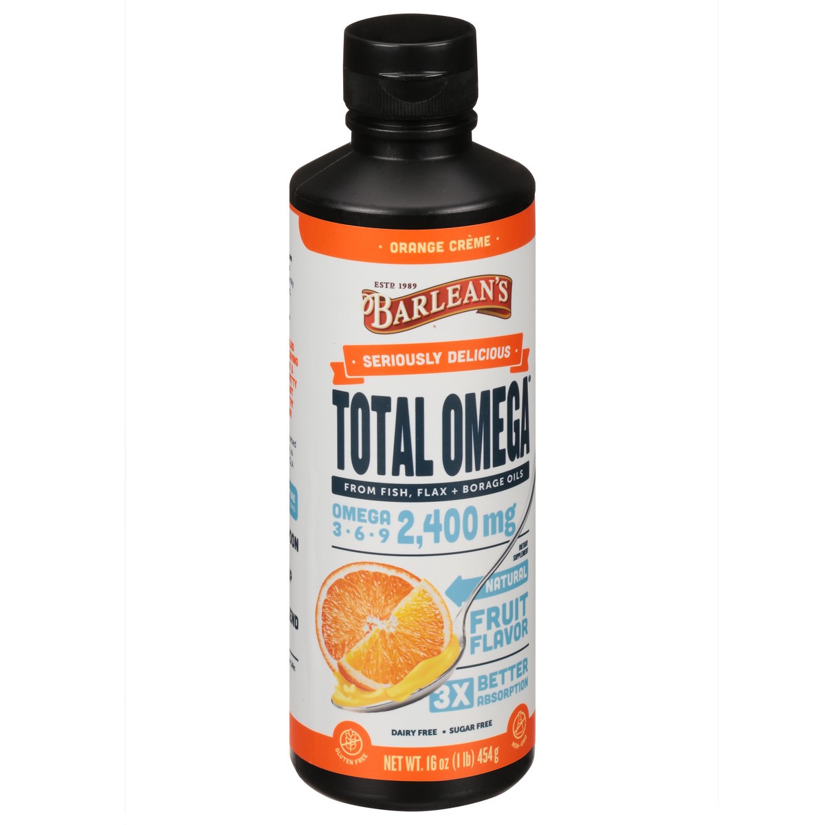 slide 5 of 13, Barlean's Total Omega Orange Crme Flavor, 16 oz